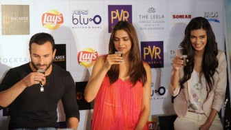 Saif Ali Khan, Deepika, and Diana Penty in Cocktail press conference